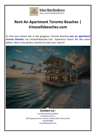 Rent An Apartment Toronto Beaches | Irinasellsbeaches.com