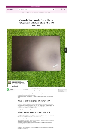 Upgrade Your Work-from-Home Setup with a Refurbished Mini PC for Less