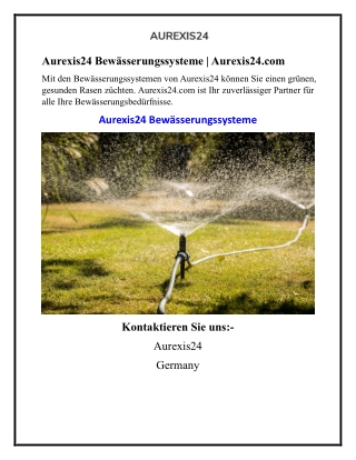 Aurexis24 Bewässerungssysteme Aurexis24.com
