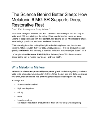 The Science Behind Better Sleep