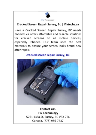 Cracked Screen Repair Surrey, Bc Ifixtechs.ca