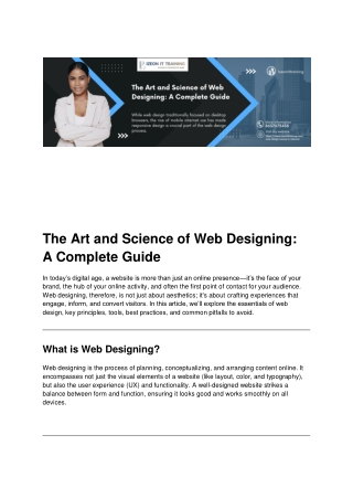 The Art and Science of Web Designing: A Complete Guide
