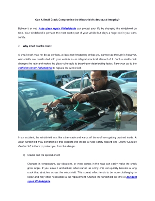 Can A Small Crack Compromise the Windshield’s Structural Integrity