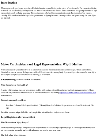Motor Vehicle Accidents and Legal Representation: Why It Matters