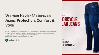 Women Kevlar Motorcycle Jeans: The Perfect Balance of Protection, Comfort, and S