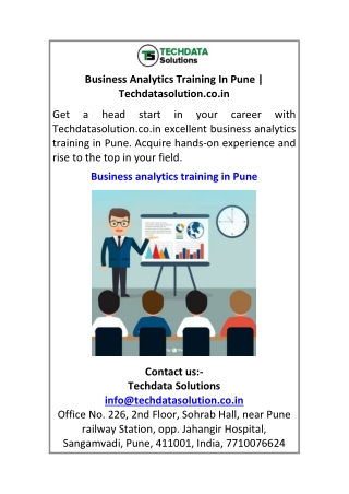 Business Analytics Training In Pune Techdatasolution.co.in