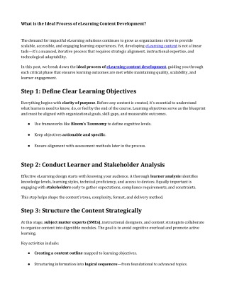 What is the Ideal Process of eLearning Content Development