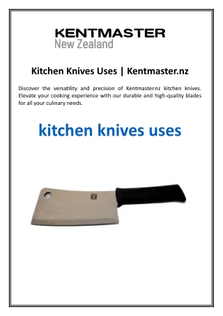 Kitchen Knives Uses