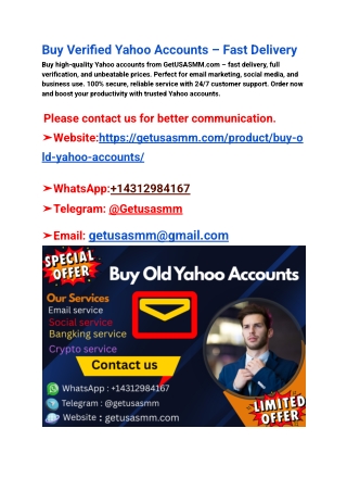 Buy Yahoo Accounts by Bulk Account Sale