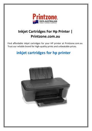 Inkjet Cartridges For Hp Printer