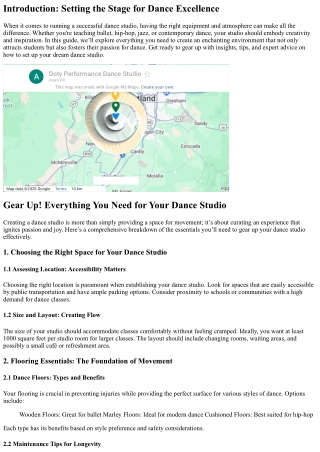 Gear Up! Everything You Need for Your Dance Studio