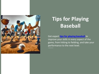 Tips for Playing Baseball