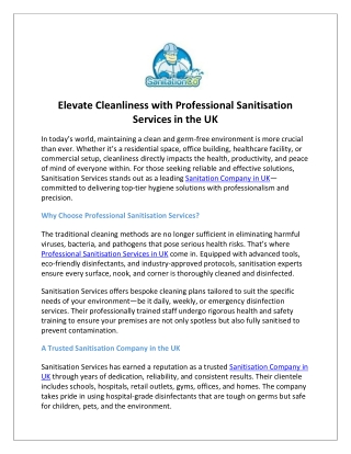 Elevate Cleanliness with Professional Sanitisation Services in the UK(1)