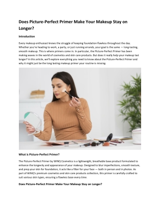 Does Picture-Perfect Primer Make Your Makeup Stay on Longer