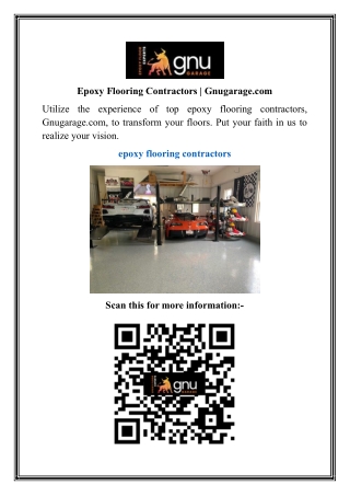 Epoxy Flooring Contractors  Gnugarage