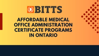 Affordable Medical Office Administration Certificate Programs in Ontario