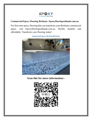Commercial Epoxy Flooring Brisbane  Epoxyflooringredlands.com