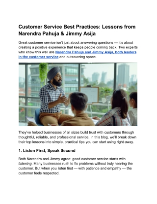 Customer Service Best Practices – Tips from Narendra Pahuja & Jimmy Asija