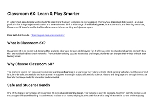 Classroom 6X Learn & Play Smarter