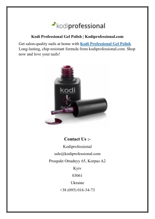 Kodi Professional Gel Polish | Kodiprofessional.com