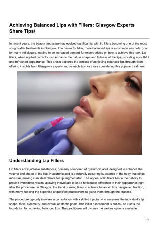 Achieving Balanced Lips with Fillers Glasgow Experts ShareTips