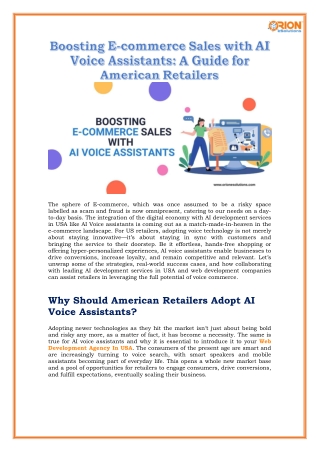 Boosting E-commerce Sales with AI Voice Assistants: A Guide for American Retaile