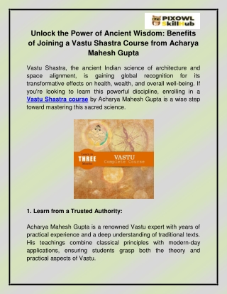 Vastu shastra course