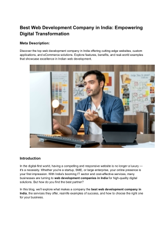 Best Web Development Company in India_ Empowering Digital Transformation
