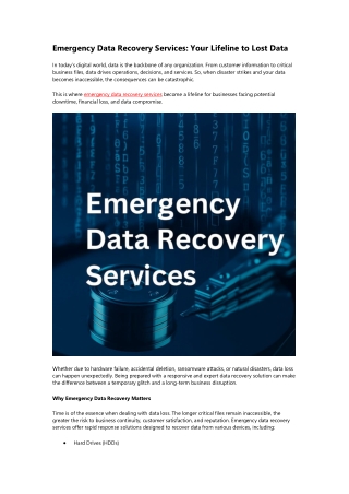 Emergency Data Recovery Services
