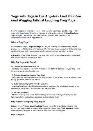 Yoga with Dogs in Los Angeles_ Find Your Zen (and Wagging Tails) at Laughing Frog Yoga