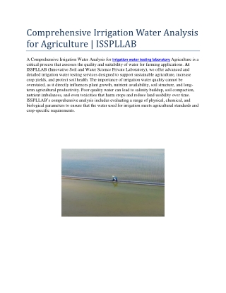 irrigation water testing laboratory