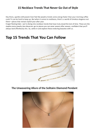 15 Necklace Trends That Never Go Out of Style