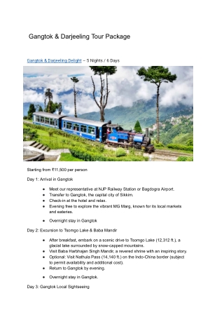 Gangtok & Darjeeling Tour Package