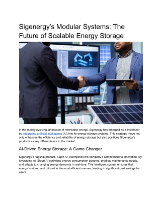 Sigenergy’s Modular Systems_ The Future of Scalable Energy Storage