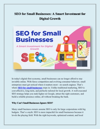 SEO for Small Businesses A Smart Investment for Digital Growth