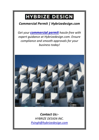 Commercial Permit | Hybrizedesign.com