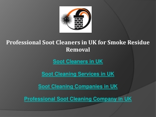 Professional Soot Cleaners in UK for Smoke Residue Removal