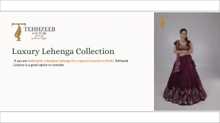 Luxury Lehenga Collection in Delhi - Tehhzeeb Couture