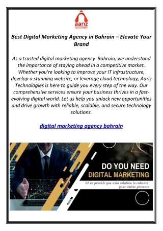 Best Digital Marketing Agency in Bahrain – Elevate Your Brand