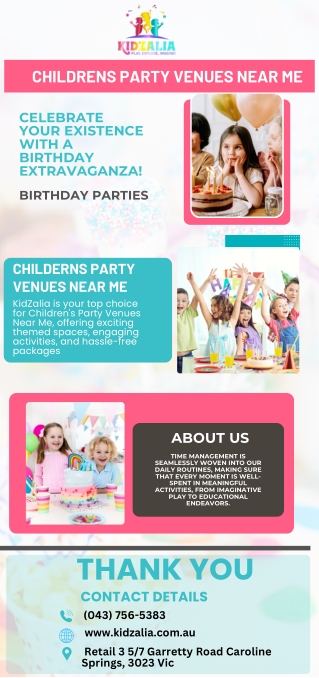 Childrens Party Venues Near Me | KidZalia | Inforgraphics