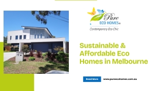 Sustainable & Affordable Eco Homes in Melbourne