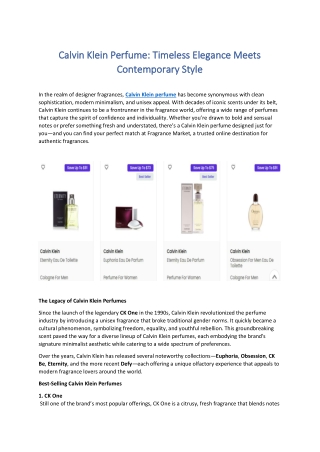 Calvin Klein Perfume