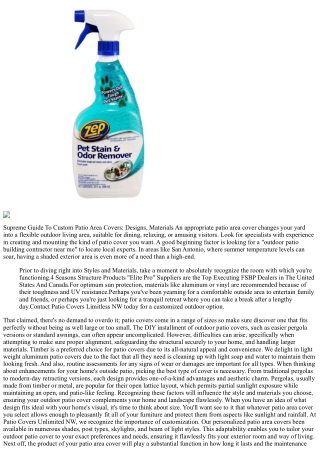 Tailoring Your Outdoor Patio Cover: Alternatives For Every Spending Plan