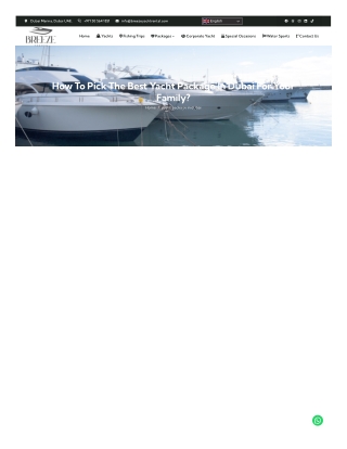 How to Pick the Best Yacht Package in Dubai for Your Family?