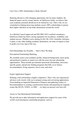 Can I Get a 100% scholorship