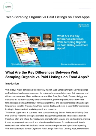 What Are the Key Differences Between Web Scraping Organic vs Paid Listings on Food Apps