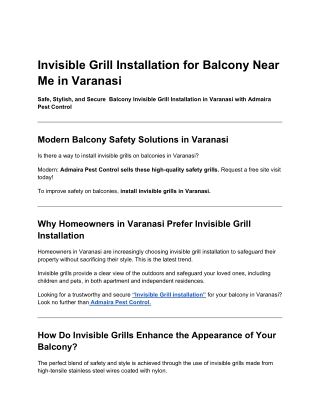 blog _ Invisible Grill Installation for Balcony Near Me in Varanasi