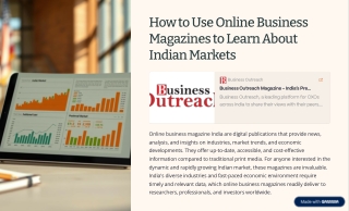 How to Use Online Business Magazines to Learn About Indian Markets