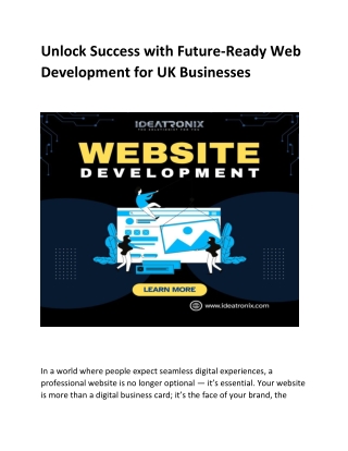 Tailored Website Development Solutions for UK Businesses: Elevate Your Digital P