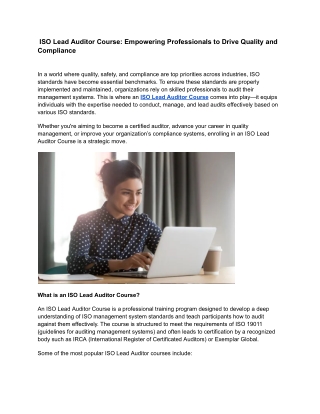 iso lead auditor course